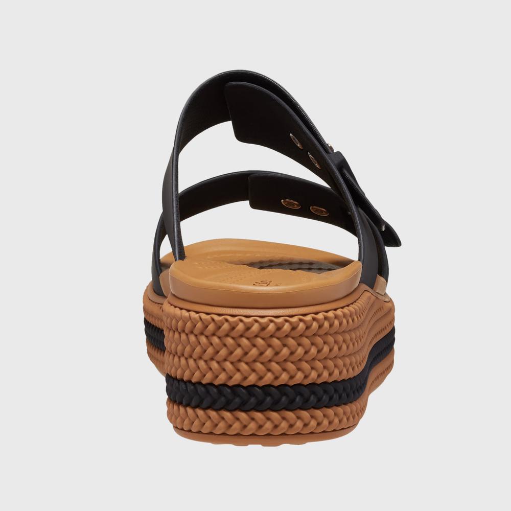Žabky Crocs Brooklyn Woven Buckle Low Wedge 209978-001 - černé