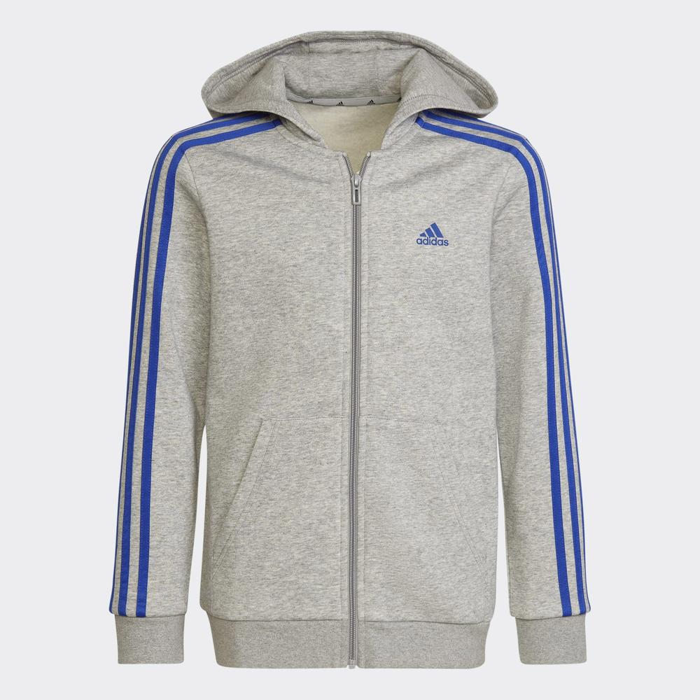 Mikina adidas Essentials 3-Stripes Hoodie HN1915 - šedivé