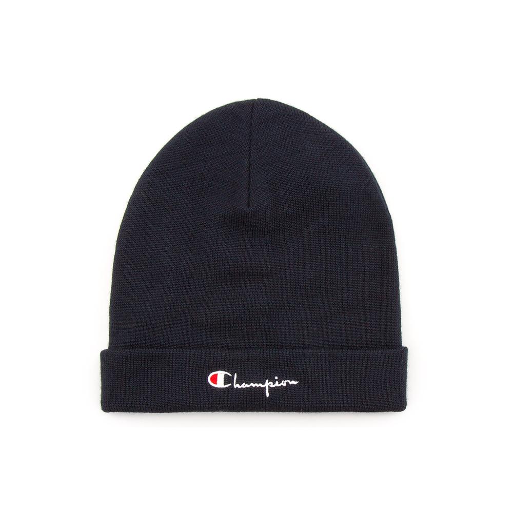 Čepice Champion Wool Blend Stretch Script Logo Beanie Hat 804708-BS501 - tmavě modrě