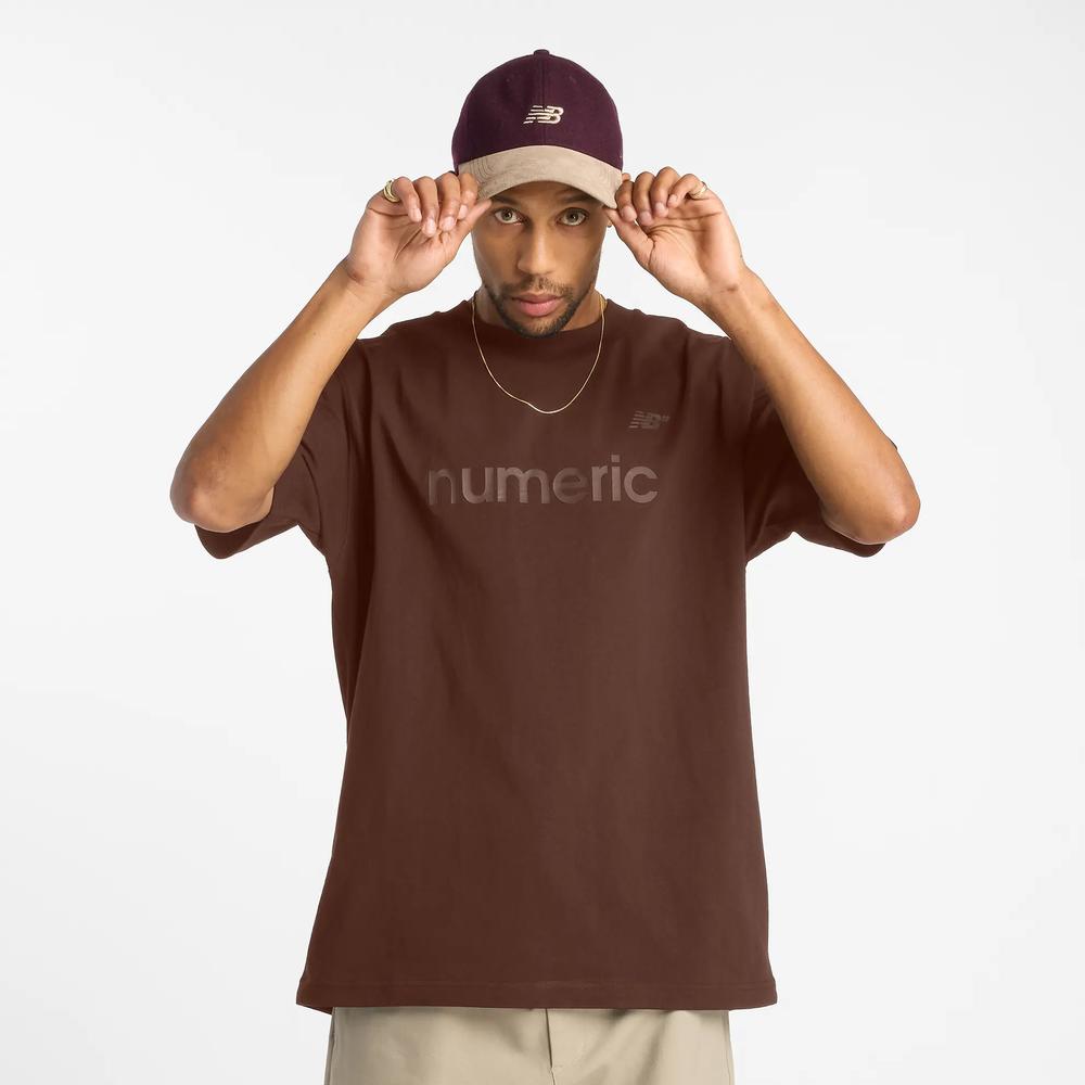 Pánské tričko New Balance Numeric MT51955ROK - hnědé