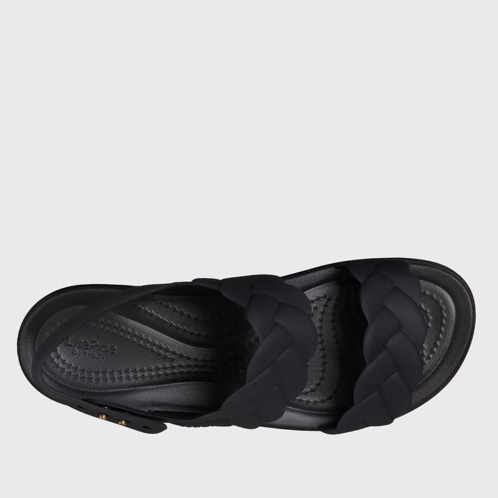 Žabky Crocs Brooklyn Woven Low Wedge 209977-060 - černé
