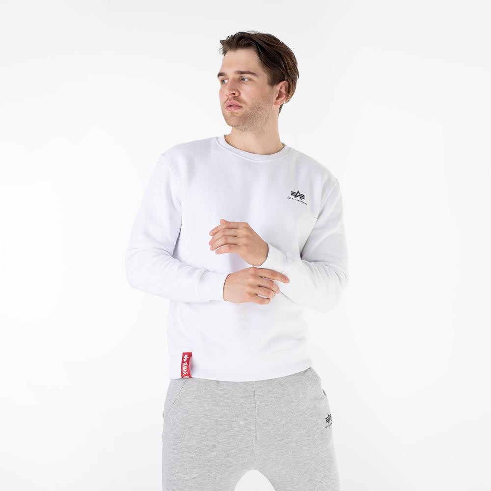 Mikina Alpha Industries Basic Sweater Small Logo 18830709 - bílé