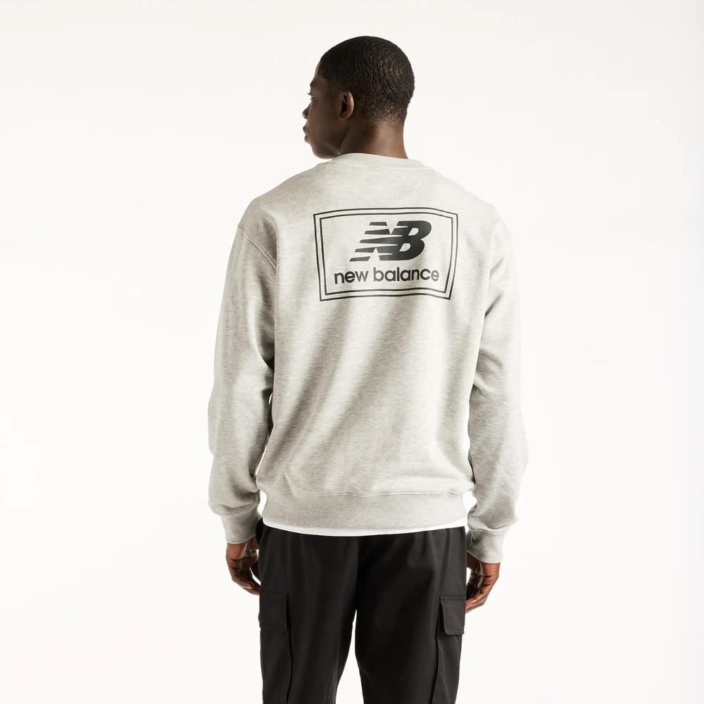 Pánská mikina New Balance Woven Label MT6175T5AGM - šedivé