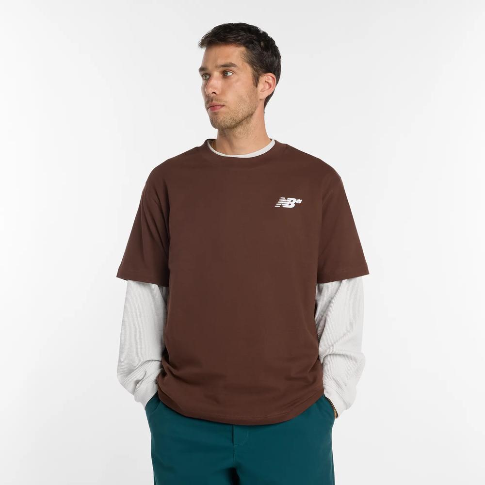 Pánské tričko New Balance MT53706ABJ - hnědé