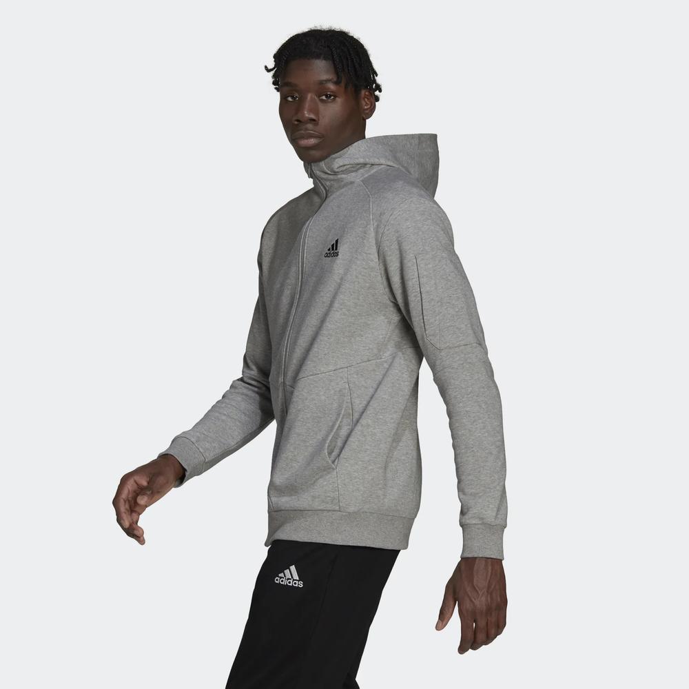 Mikina adidas Essentials 4 Gameday Full-Zip Hoodie HE1806 - šedivé