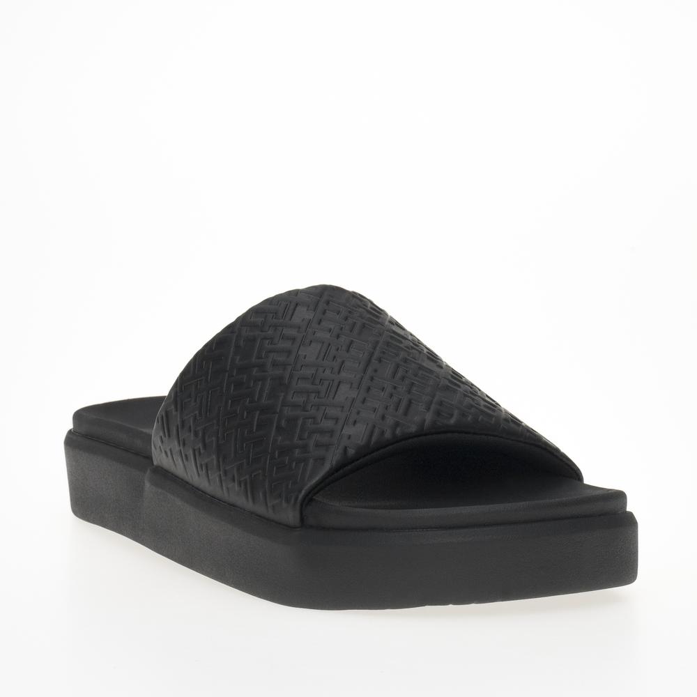 Žabky Tommy Hilfiger Monogram Pool FW0FW07855-BDS - černé