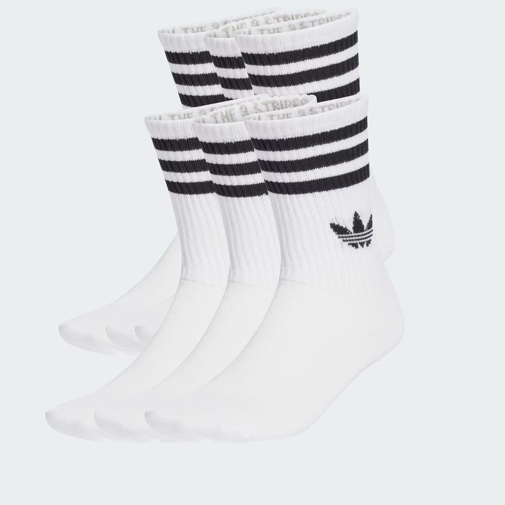 Ponožky unisex adidas Originals 3-Stripies Crew 6 Pairs JV7410 - bílé