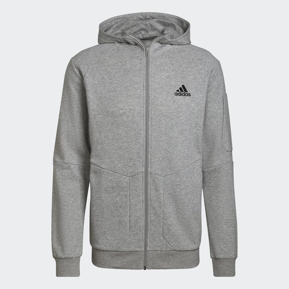 Mikina adidas Essentials 4 Gameday Full-Zip Hoodie HE1806 - šedivé