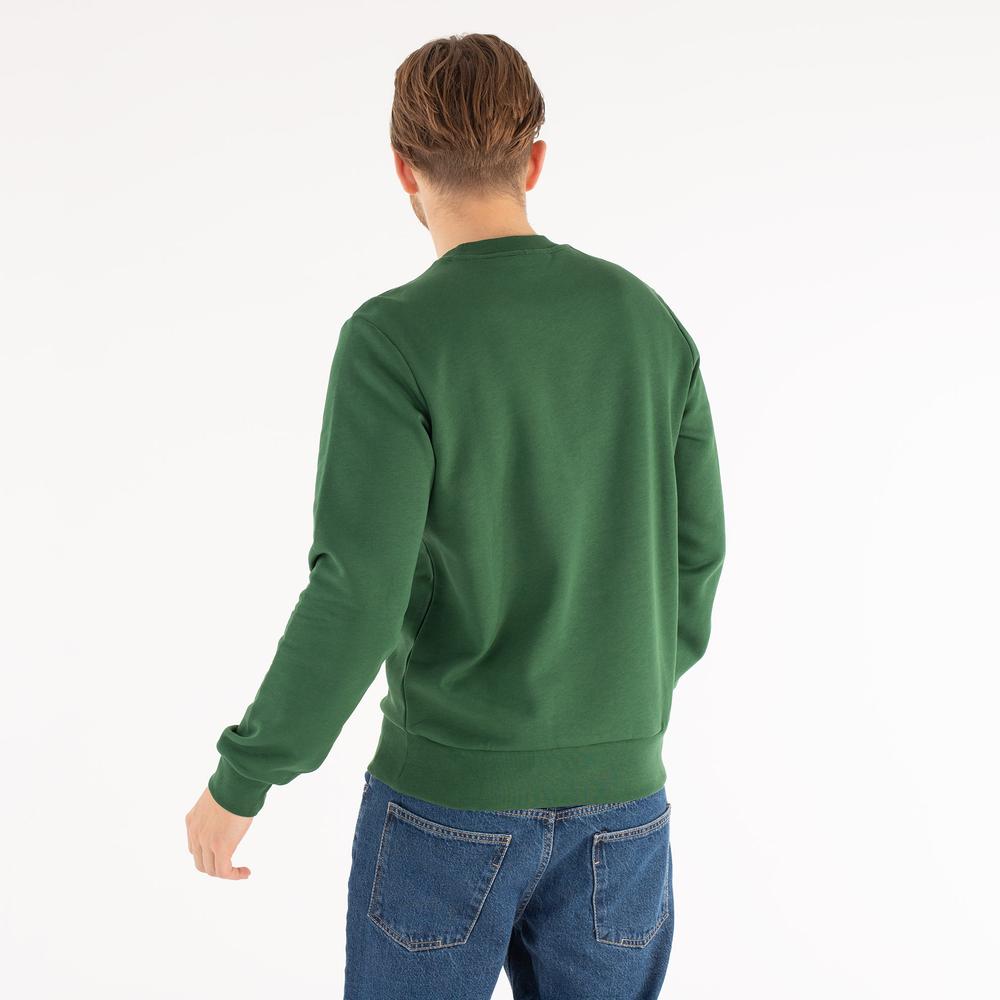 Mikina Lacoste Organic Brushed Cotton Sweatshirt SH9608-132 - zelené