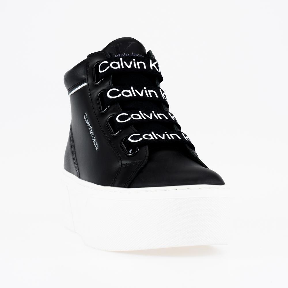 Boty Calvin Klein Flatform+ Mid Branded Laces YW0YW00869-0GJ - černé