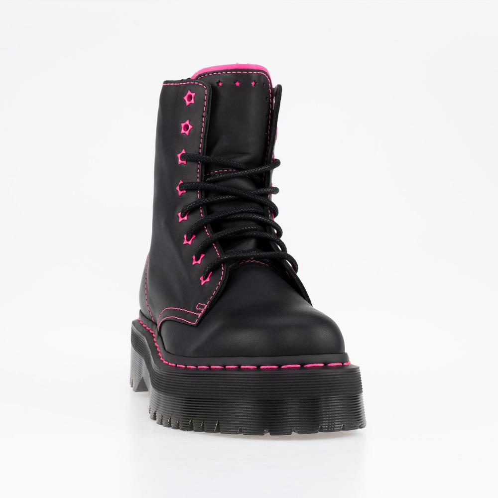 Boty Dr. Martens Jadon II Neon Star Leather Platform 27617001 - černé