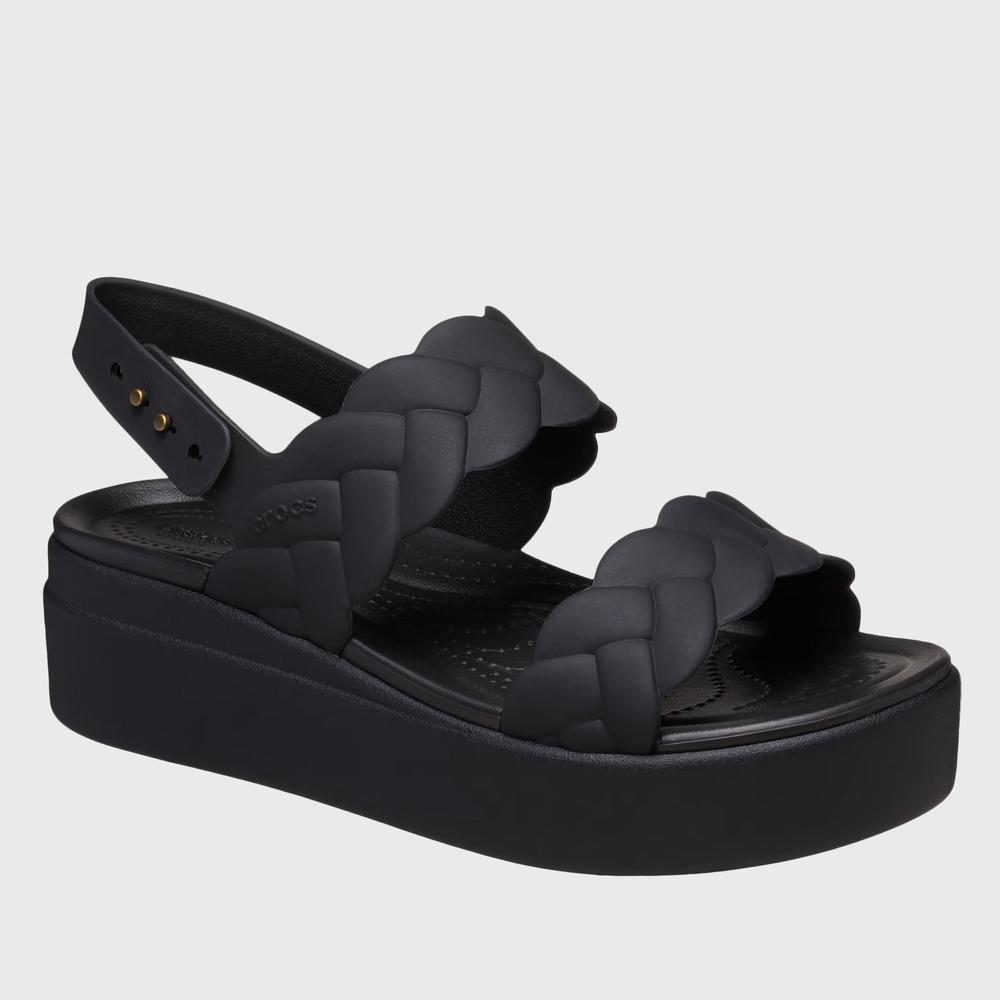 Žabky Crocs Brooklyn Woven Low Wedge 209977-060 - černé