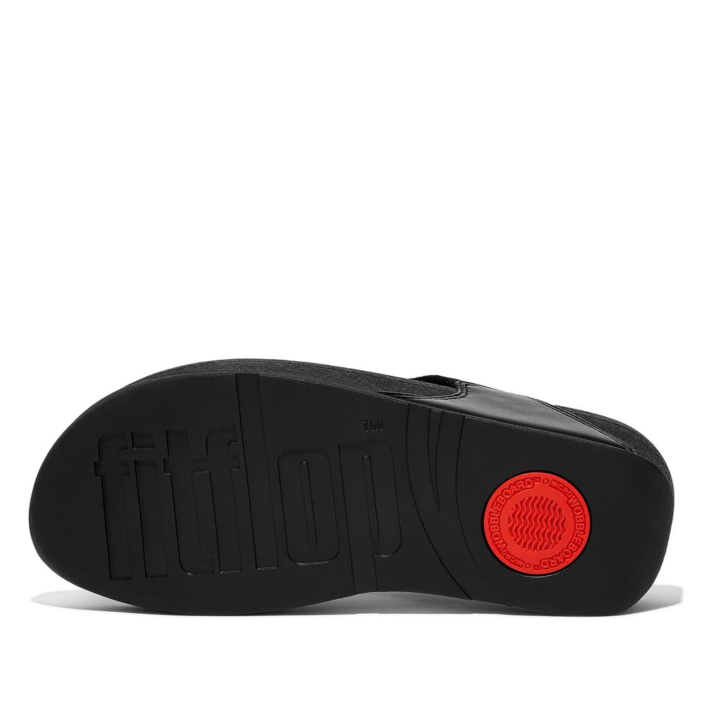 Žabky FitFlop Lulu Shimmerlux Toe-Post FZ7-090 - černé