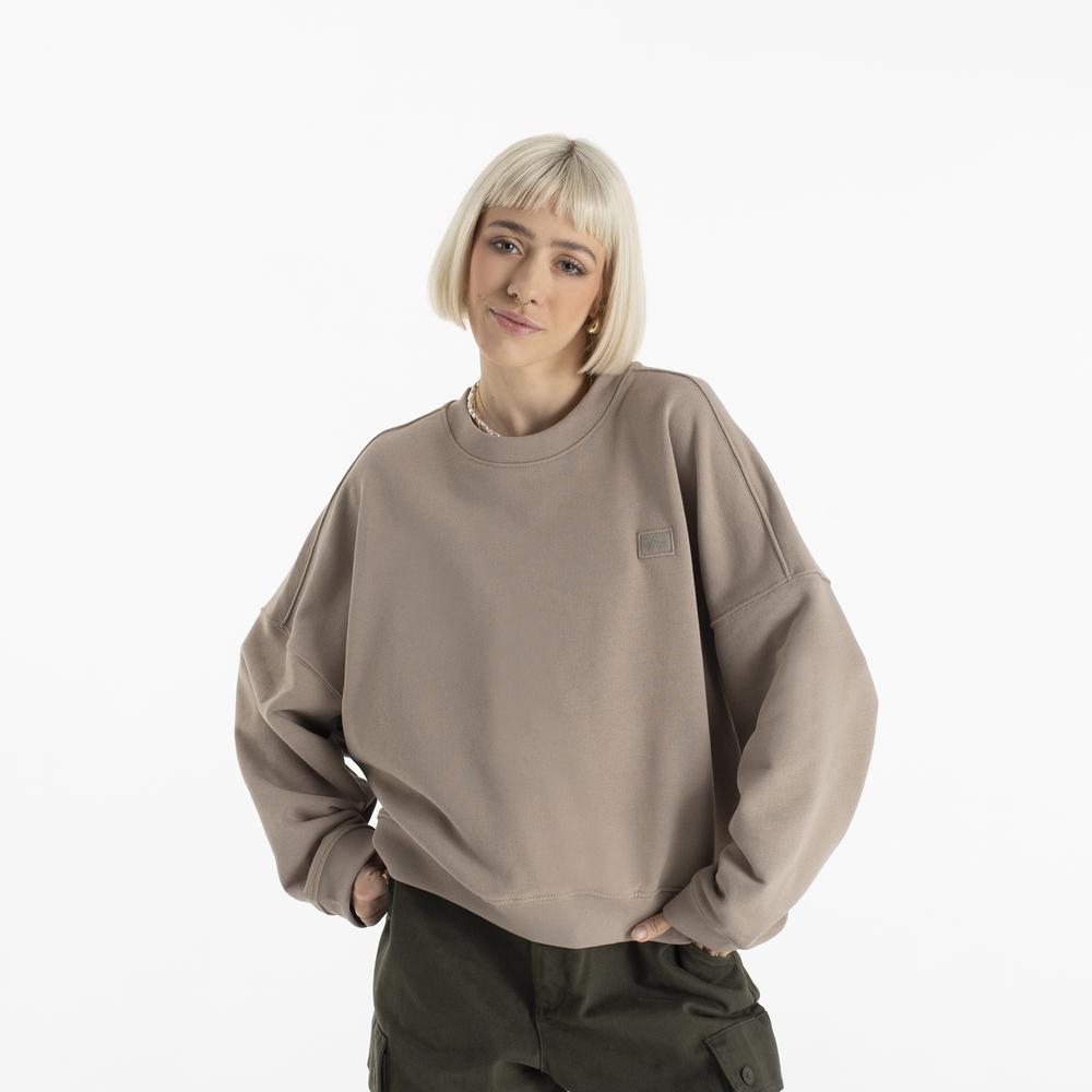Mikina Alpha Industries Essentials RL Sweater WMN 146030679 - béžové