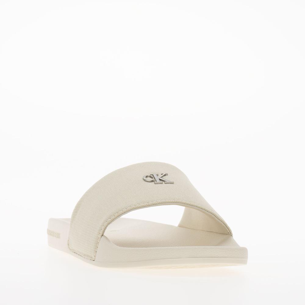 Žabky Calvin Klein Slide Monogram Hardware YW0YW01713-AEO - bílé
