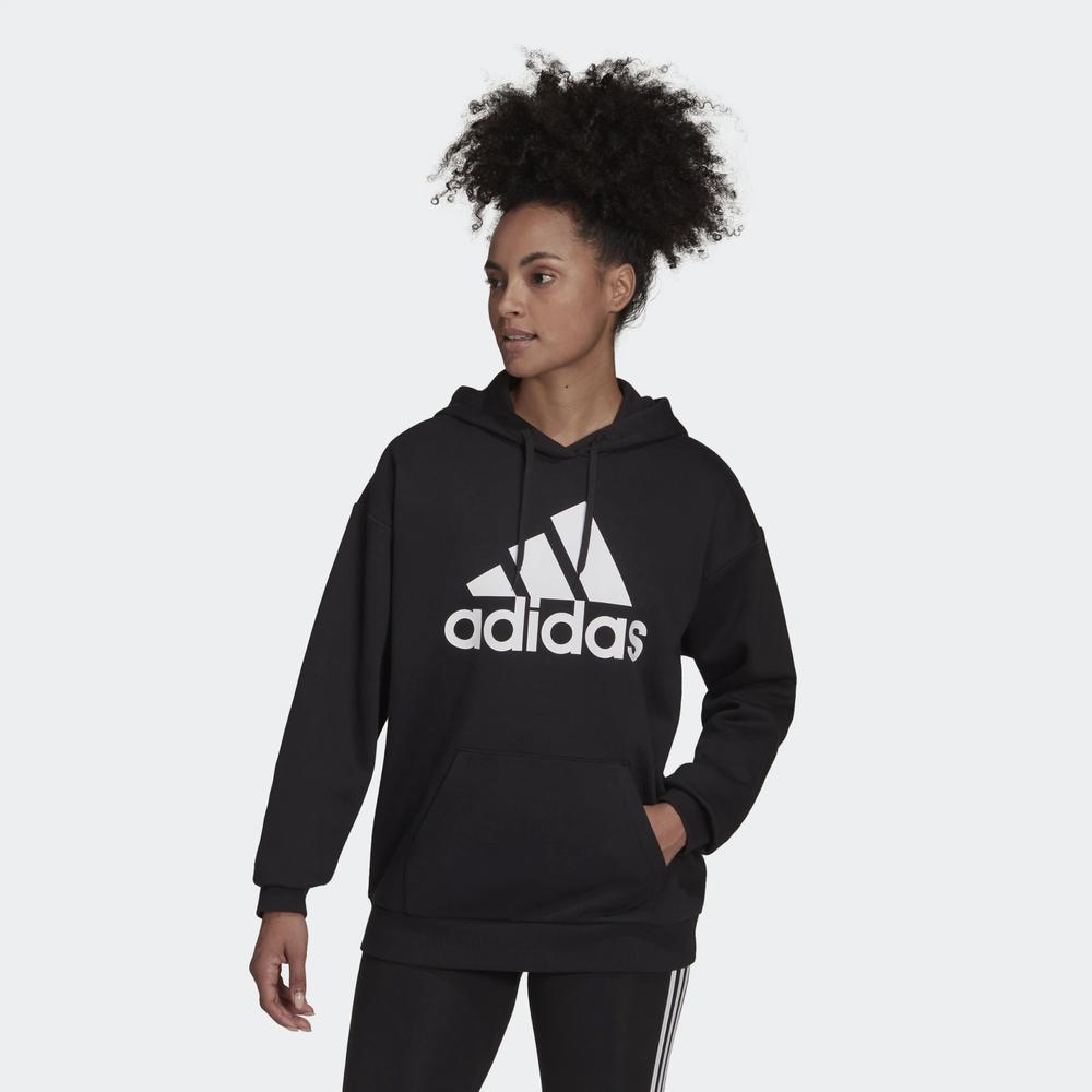 Mikina adidas Essentials Logo Boyfriend Fleece Hoodie HD1756 - černé