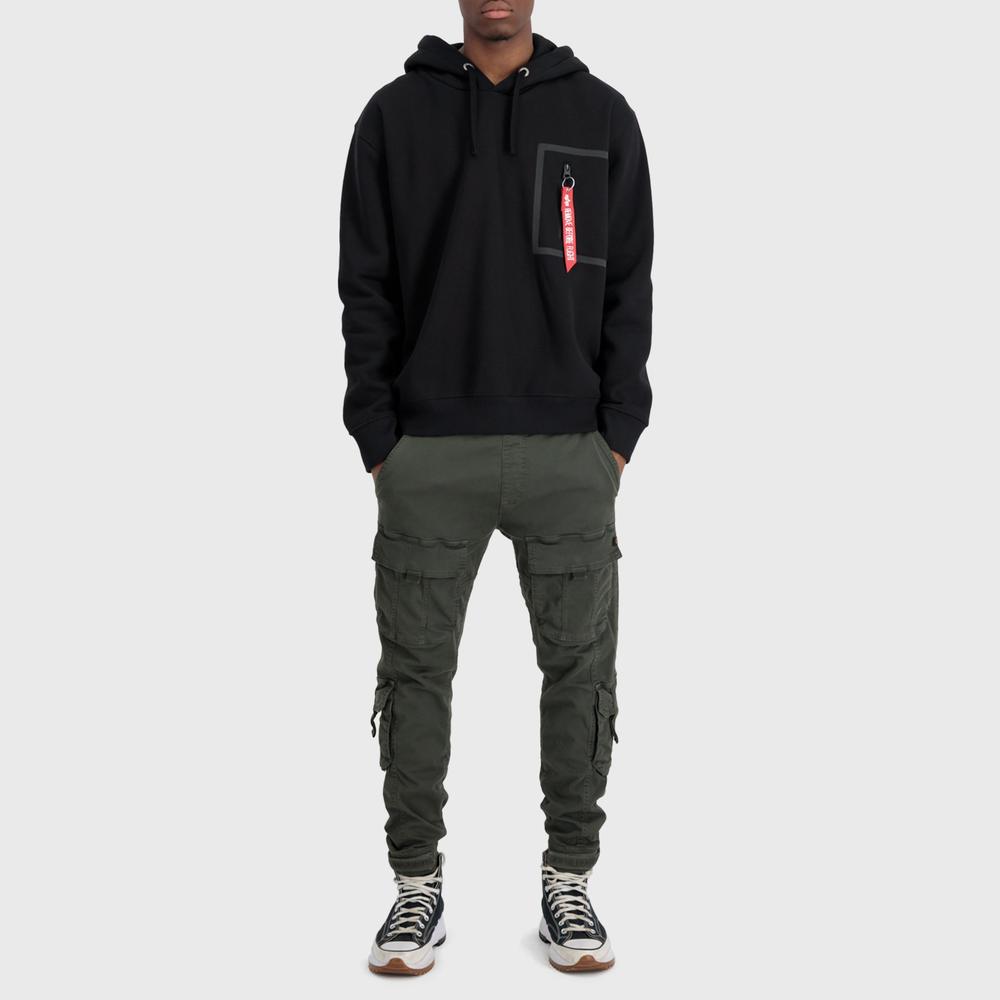 Mikina Alpha Industries Taped Pocket Hoody 13833203 - černé
