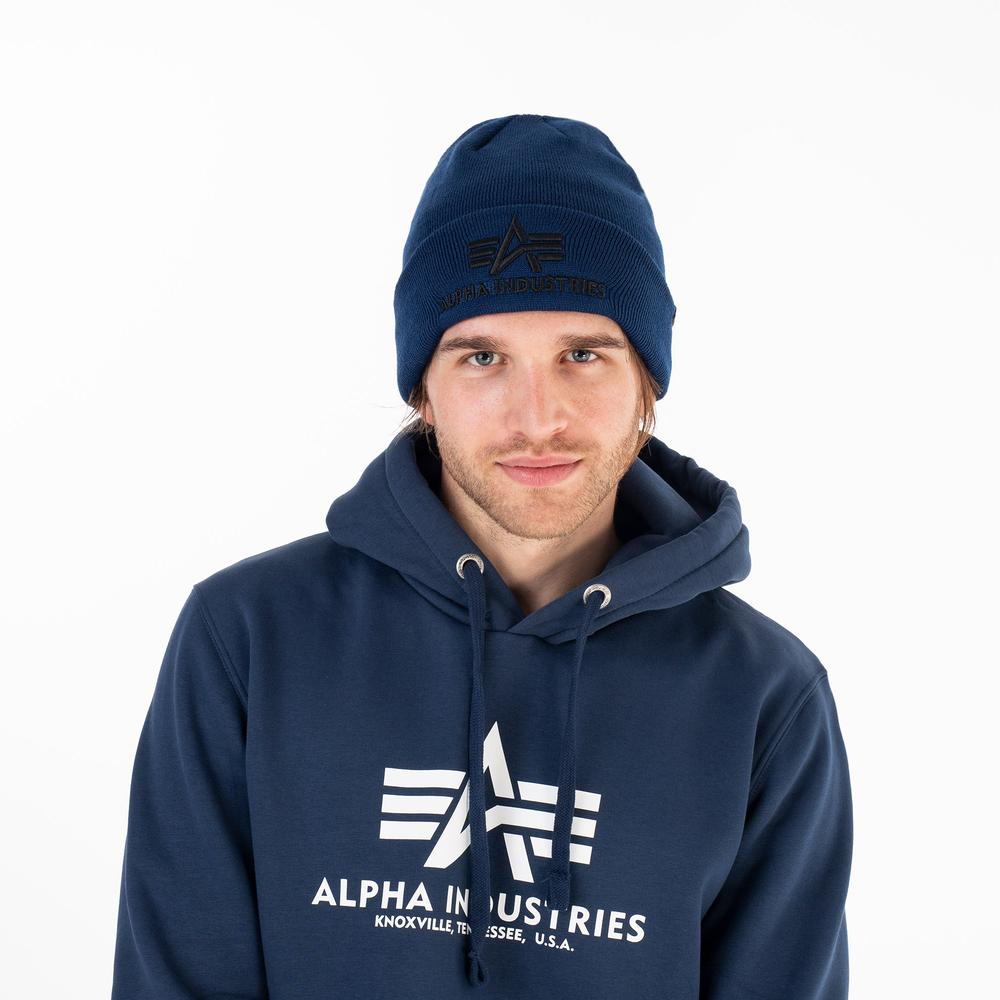 Čepice Alpha Industries 3D Beanie 16891007 - modré