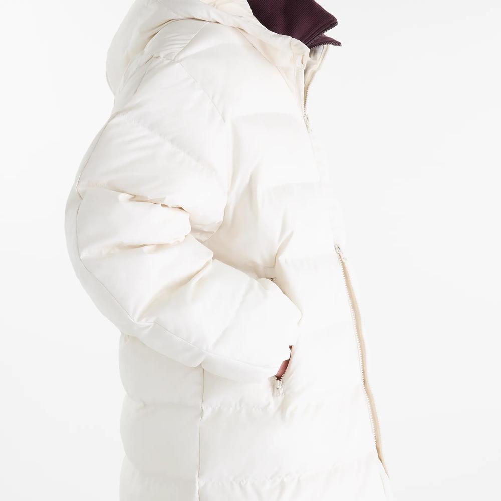 Dámská bunda New Balance Boston Long Puffer WJ62Y0KBLIN - béžové