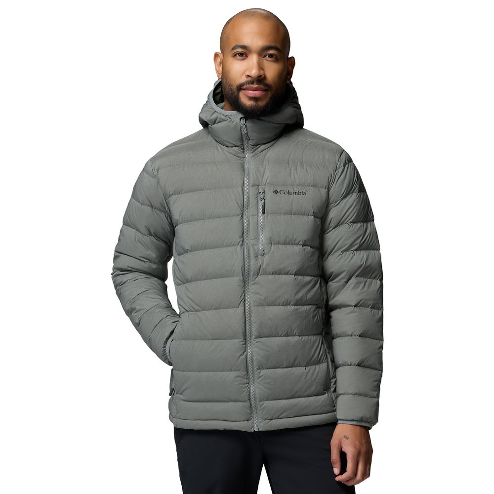 Pánská bunda Columbia Peak Down Hooded 2133972342 - šedivé