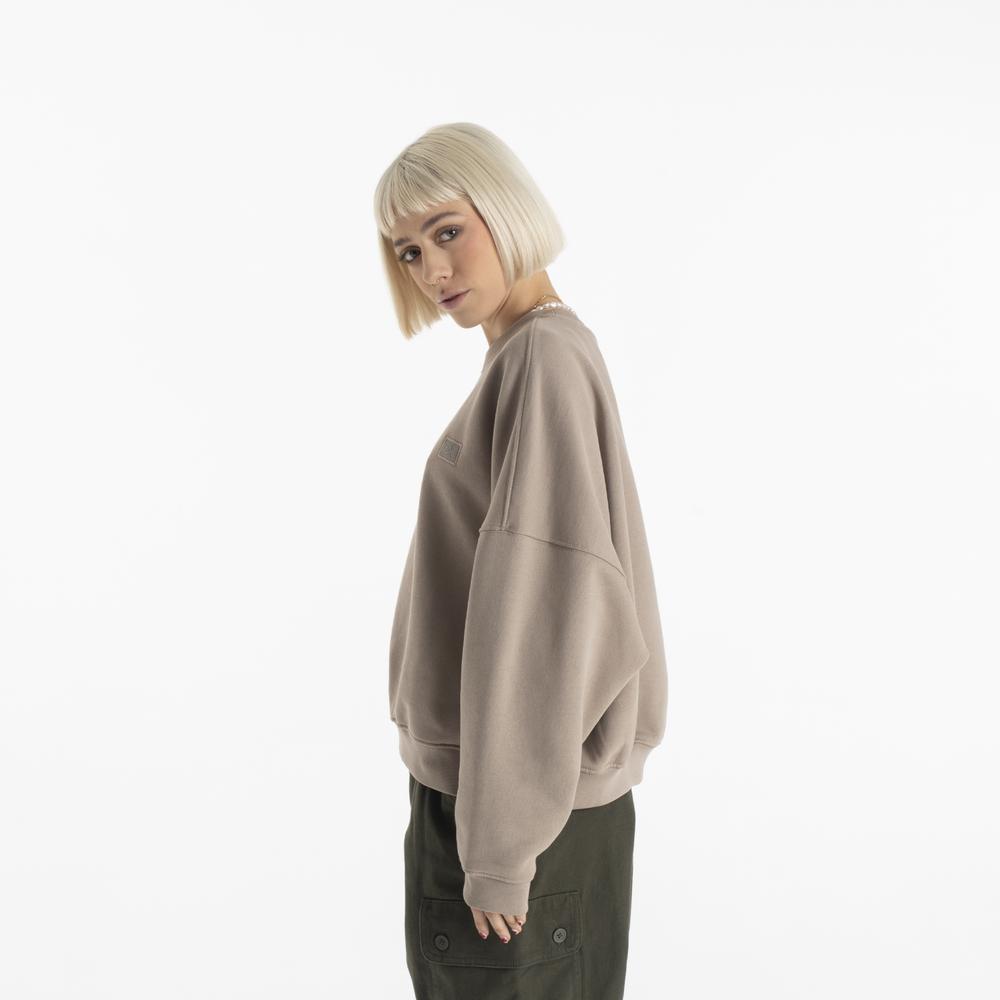Mikina Alpha Industries Essentials RL Sweater WMN 146030679 - béžové