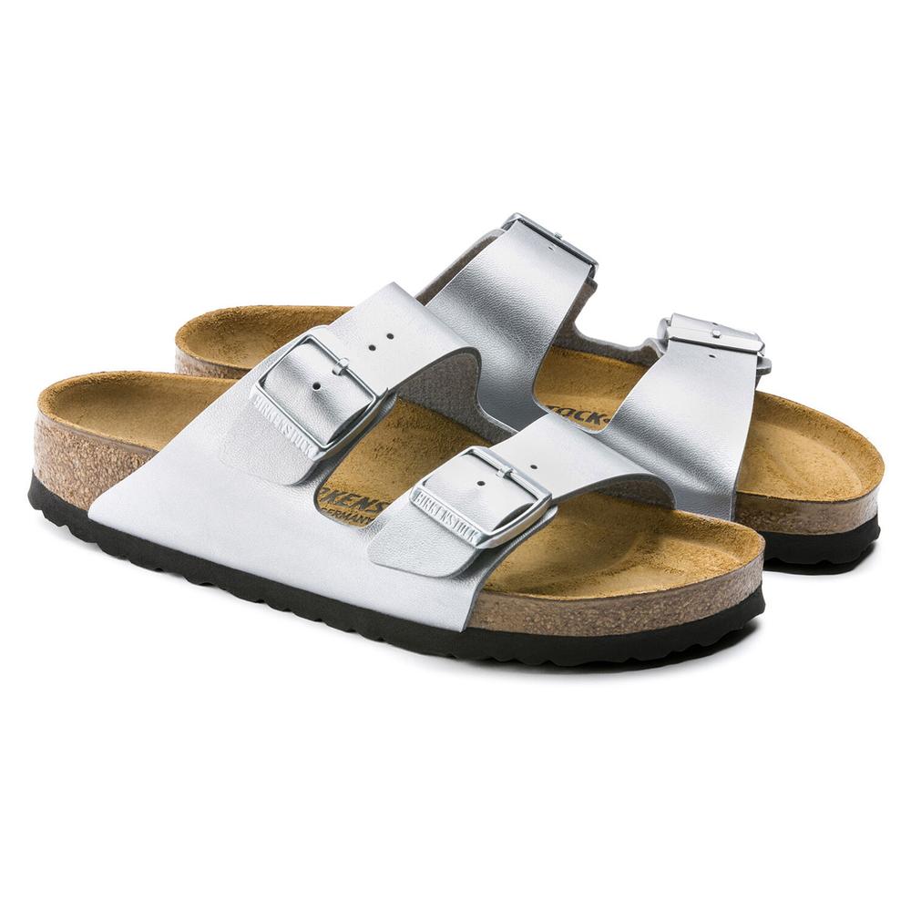 Žabky Birkenstock Arizona Birko-Flor 1012283- stříbně