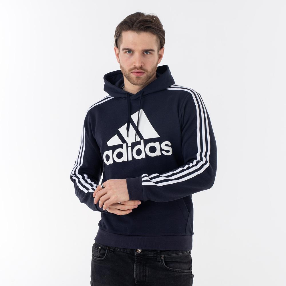 Mikina adidas Essentials Fleece 3-Stripes Logo Hoodie H14642 - tmavě modrě