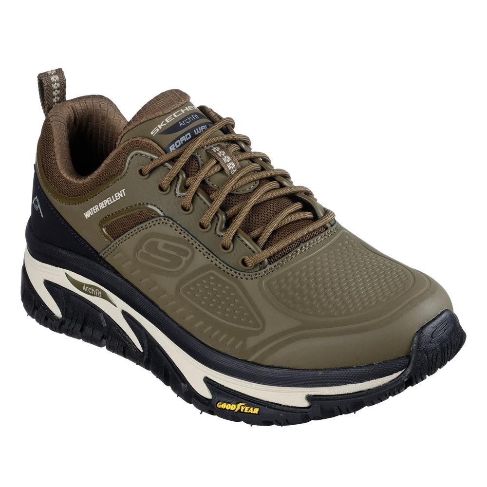 Pánské boty Skechers Relaxed Fit Arch Fit Road Walker Recon 237333OLBK - zelené