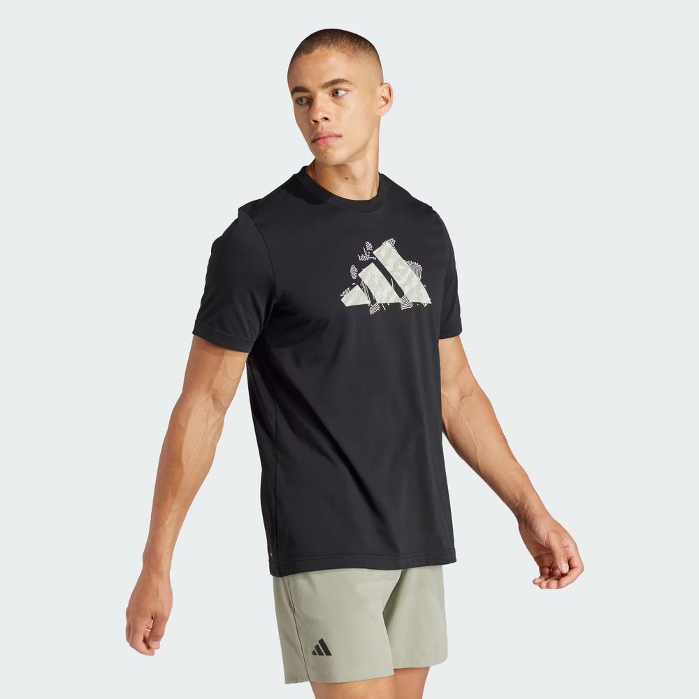 Tričko adidas Aeroready Tennis Logo Slam Graphic IS2419 - černé