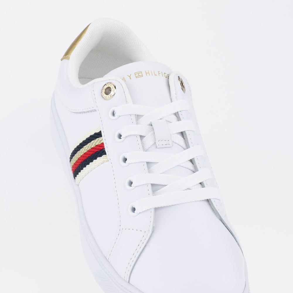 Boty Tommy Hilfiger Corporate Webbing Sneakers FW0FW07117-YBS - bílé