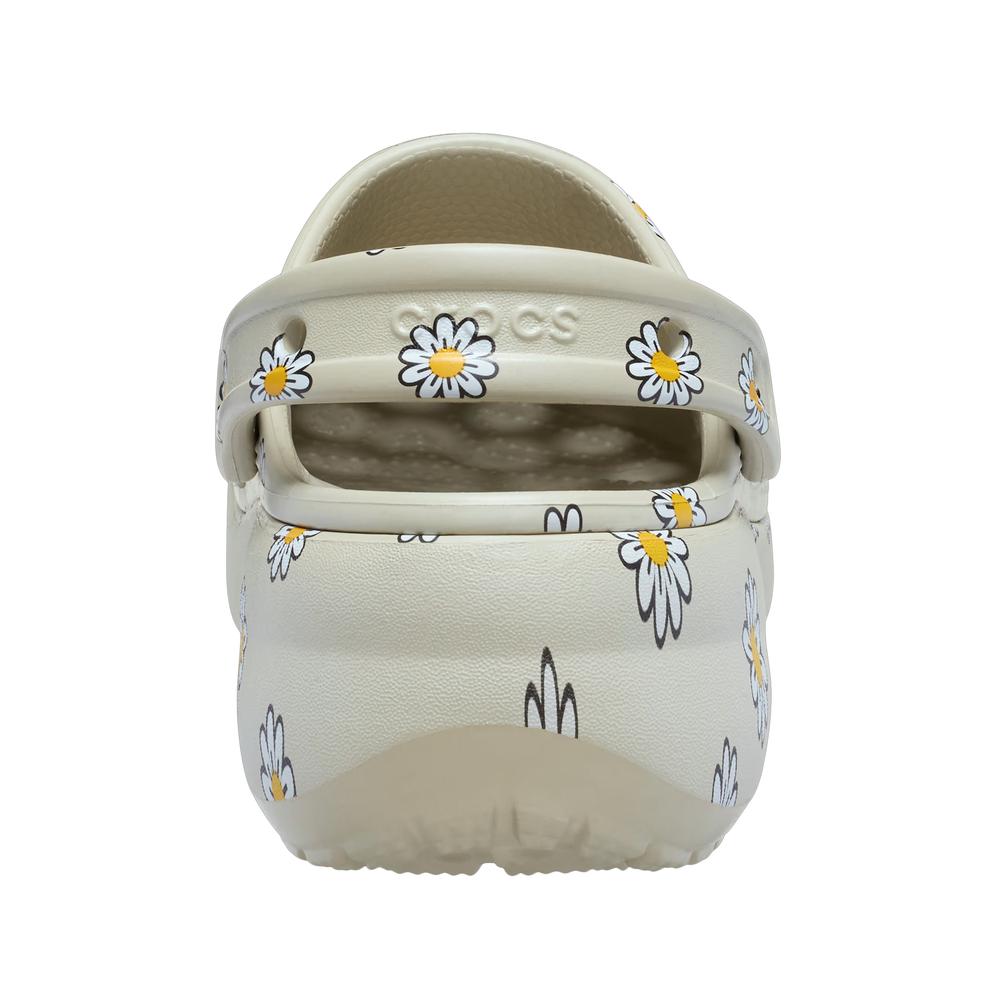 Žabky dámské Crocs Classic Platform Floral Clog 212668-1WY - šedivé