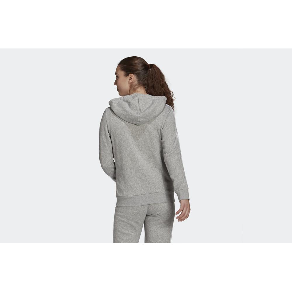 Mikina adidas Essentials French Terry 3-Stripes Full-Zip Hoodie GL0802 - šedivé