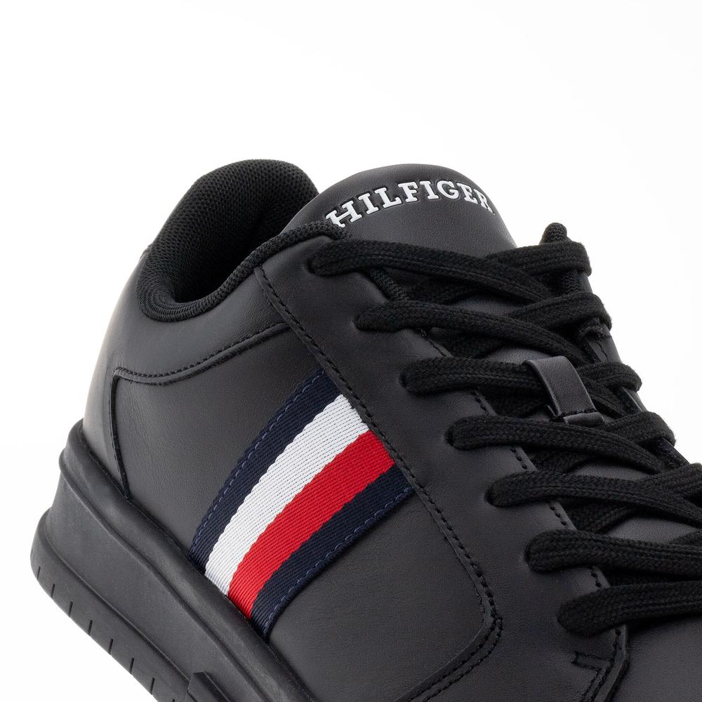 Boty Tommy Hilfiger Supercup Stripes Leather Ess FM0FM04895-BDS - černé