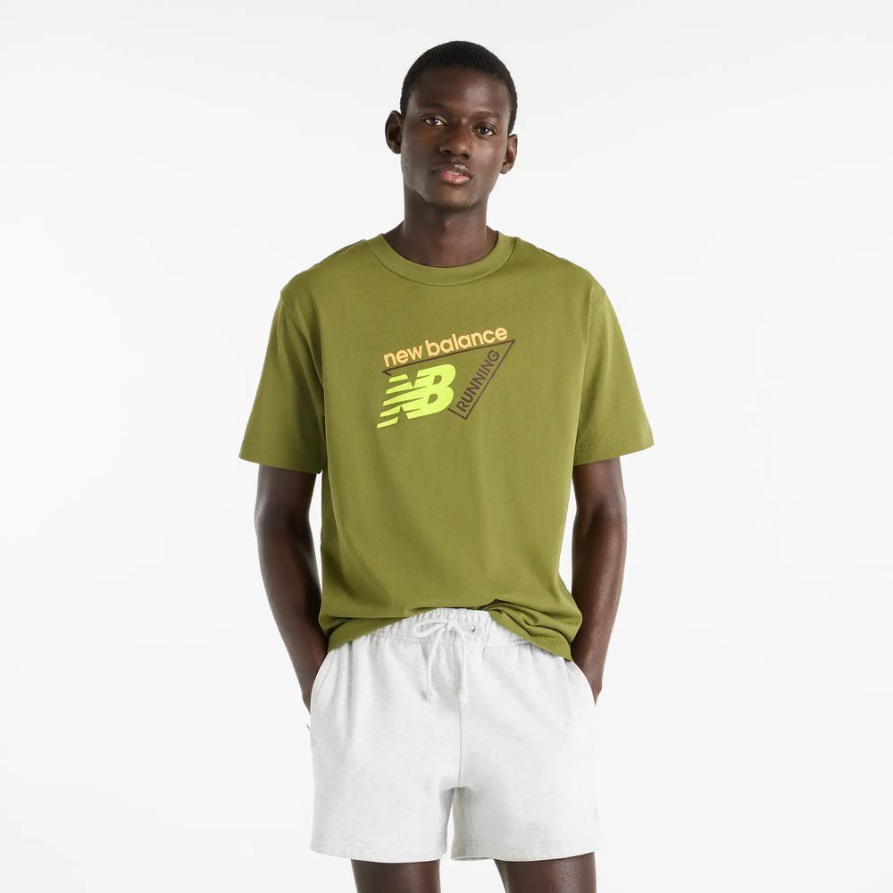 Pánské tričko New Balance Classic Tri-Logo MT61N1YVGEE - zelené