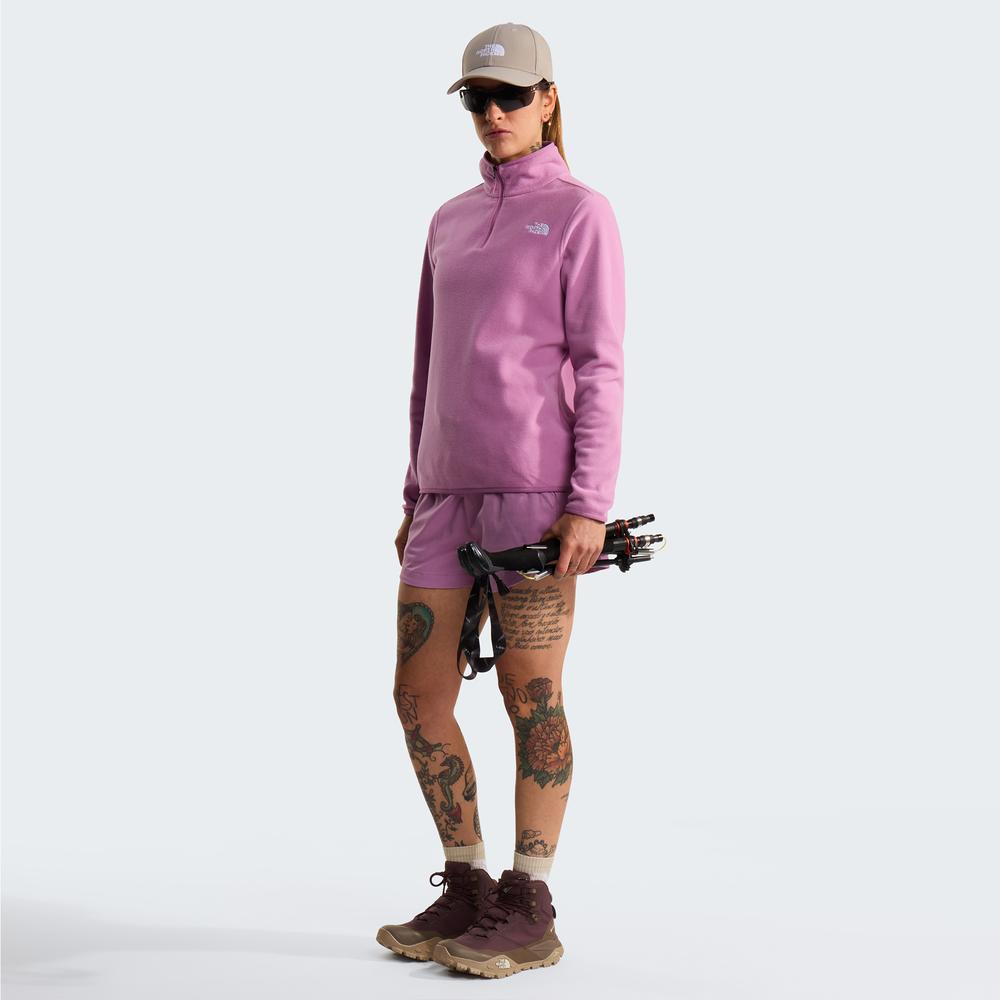 Blúza The North Face Glacier 1/4 Zip Fleece 0A8D2JG6E1 - růžové