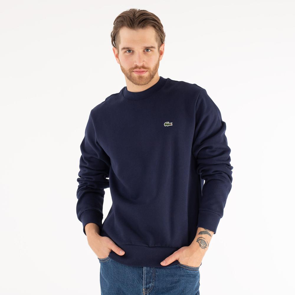Mikina Lacoste Organic Brushed Cotton Sweatshirt SH9608-166 - tmavě modrě