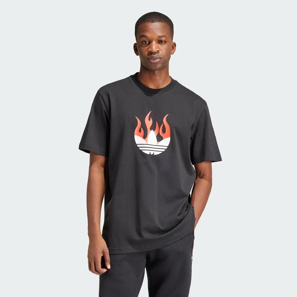 Tričko adidas Originals Flames Logo IS0178 - černé