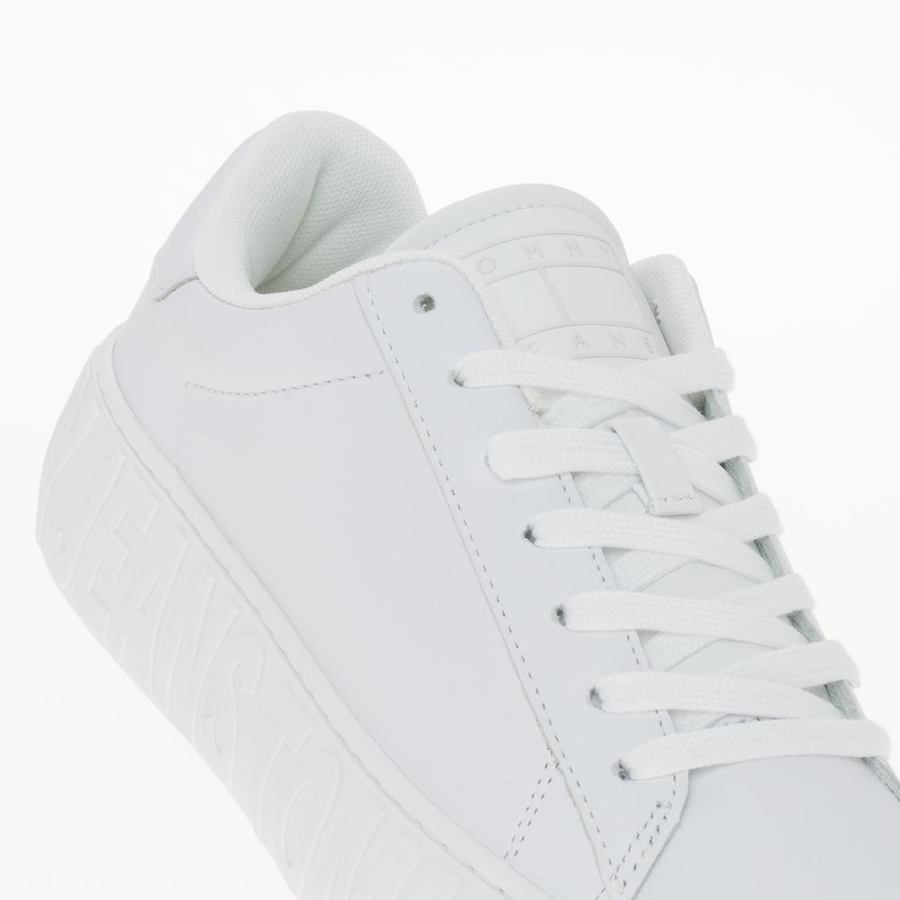 Boty Tommy Jeans Leather Cupsole Ess EN0EN02507-YBS - bílé