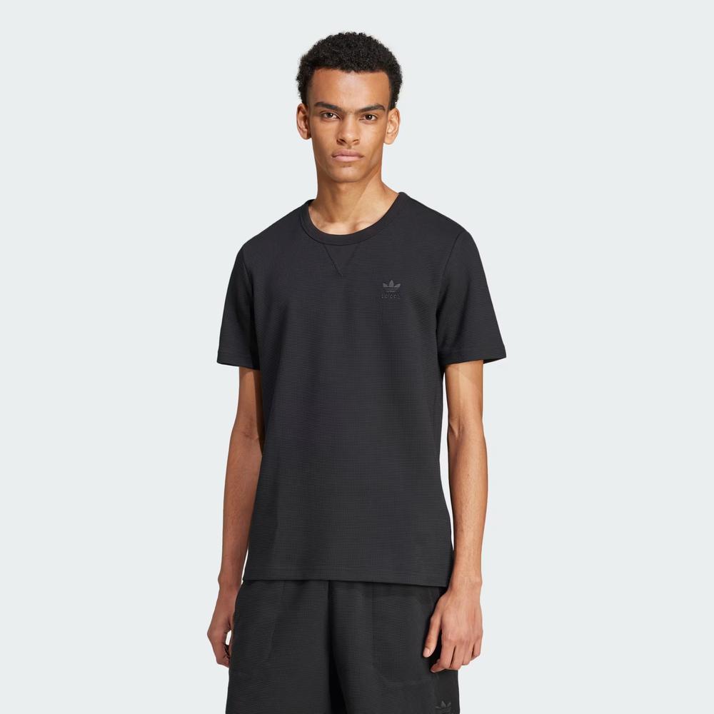 Tričko adidas Originals Trefoil Essentials Waffle IW5804 - černé