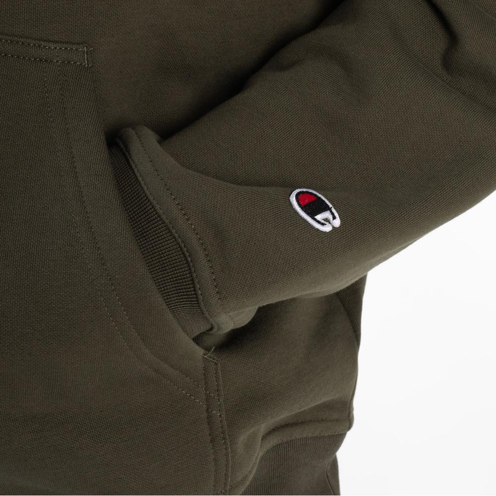Mikina Champion Tonal Logo Fleece Erkek Siyah Hoodie 220274-GS508 - zelené
