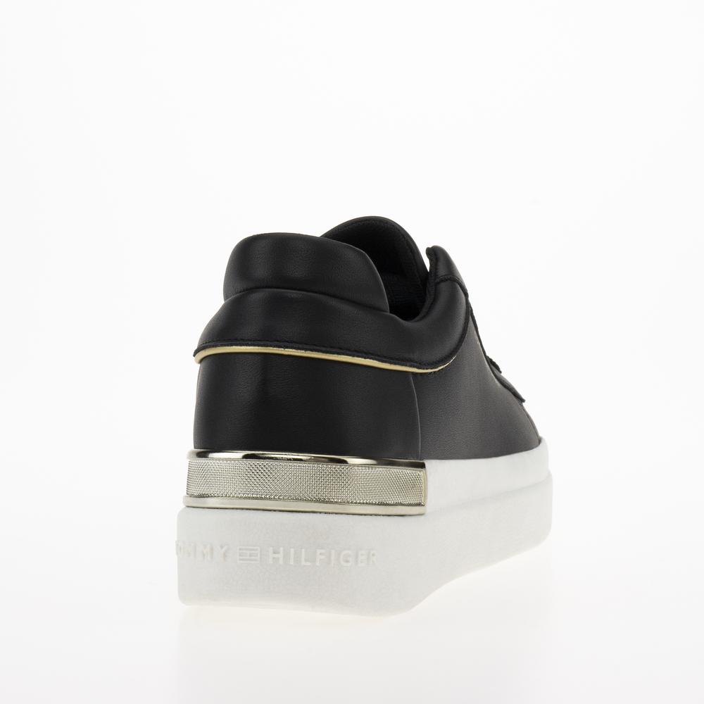 Boty Tommy Hilfiger Lux Metallic Cupsole FW0FW07030-BDS - černé