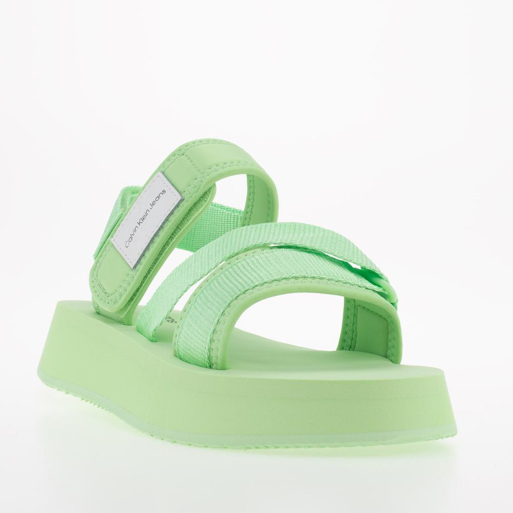 Sandále Calvin Klein Prefresato Sandal Badge YW0YW00967-0H9 - zelené