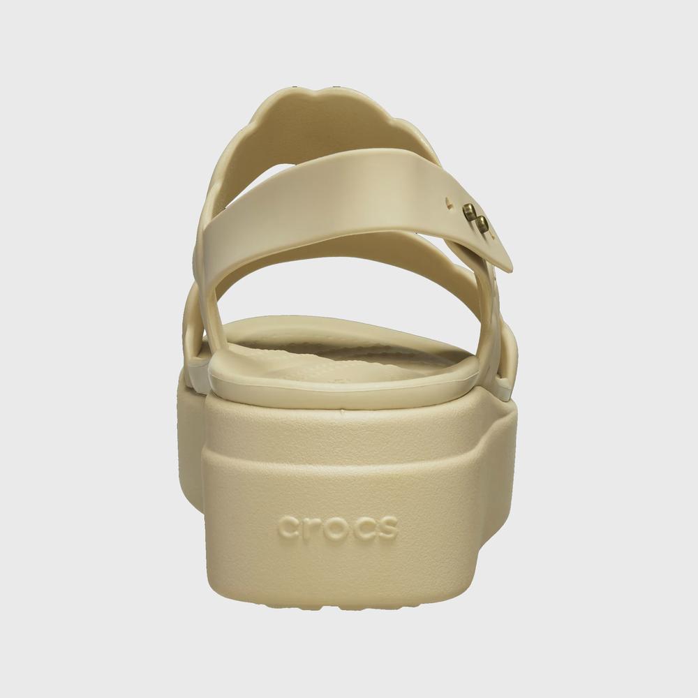 Žabky Crocs Brooklyn Woven Low Wedge 209977-212 - béžové