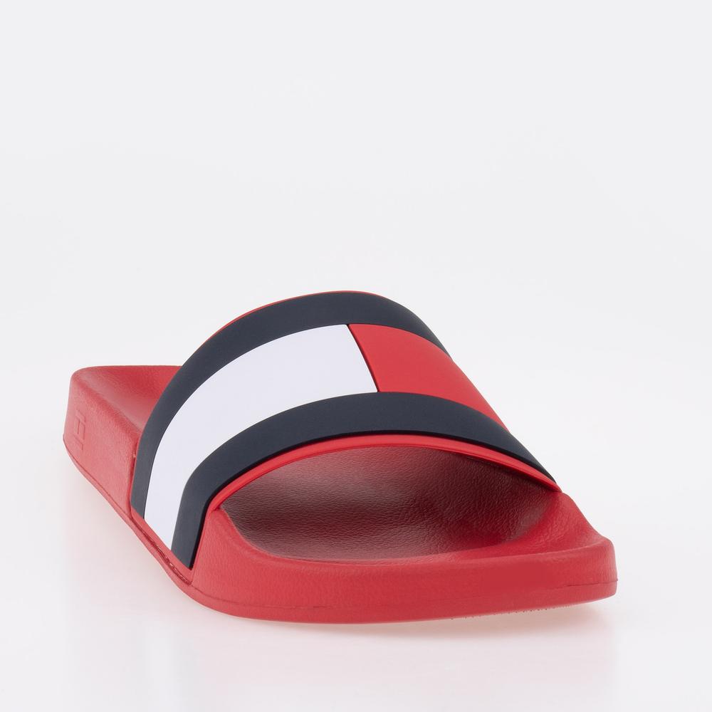 Žabky Tommy Hilfiger Rubber Flag Pool FM0FM04263-XLG - červené