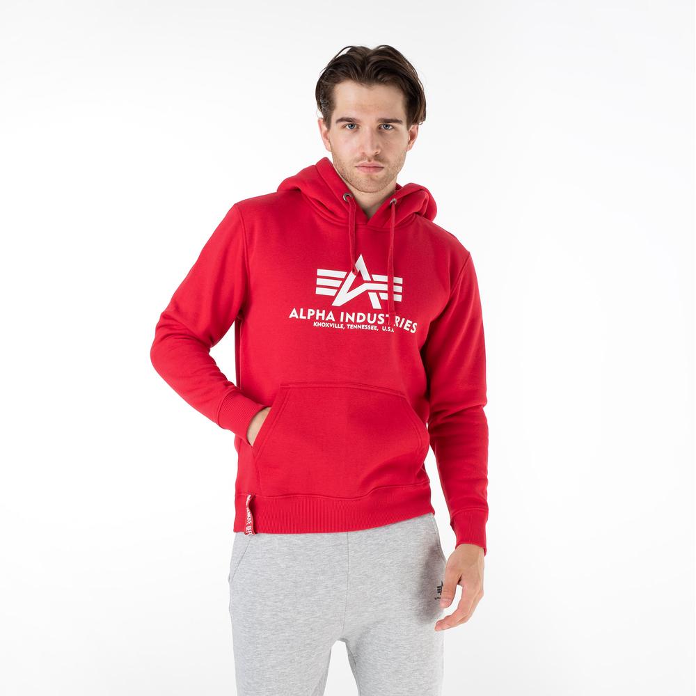 Sportovní mikina Alpha Industries Basic Hoody 178312328 - červené