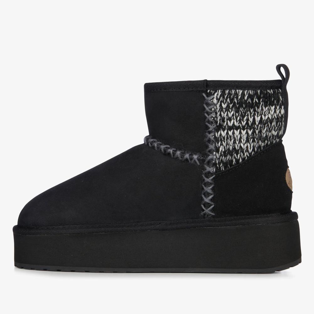 Boty Emu Australia Stinger Knit Flatform W13143BLAK - černé