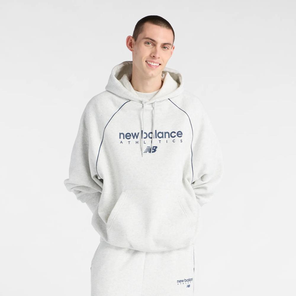 Pánská mikina New Balance Trackside Fleece MT611629AHH - šedivé