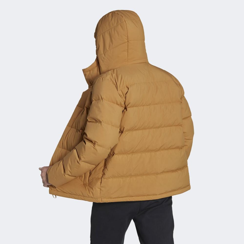 Bunda adidas Helionic Hooded Down HG8748 - hnědé