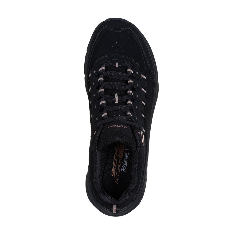 Dámské boty Skechers Relaxed Fit D'Lux Walker 2.0 Golden Step 150106BKRG - černé