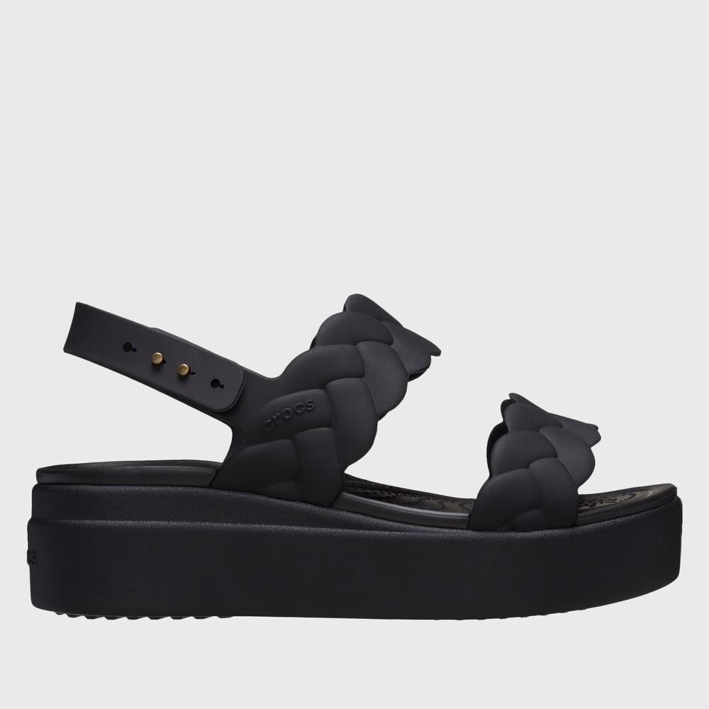 Žabky Crocs Brooklyn Woven Low Wedge 209977-060 - černé